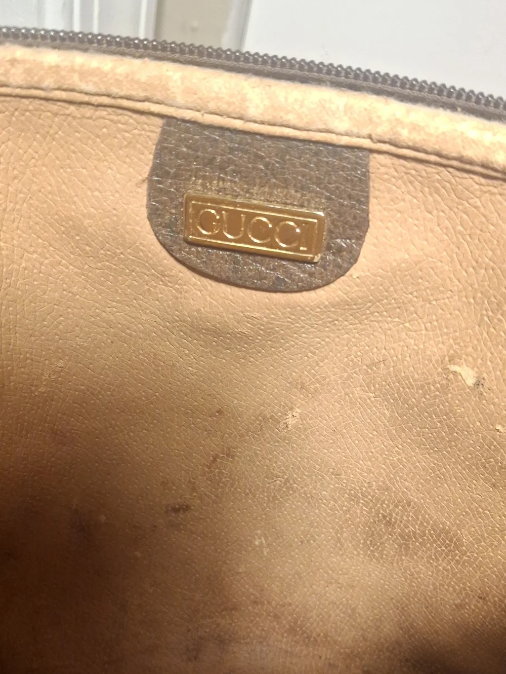 Gucci Beige and Brown GG Supreme Toiletry Pouch